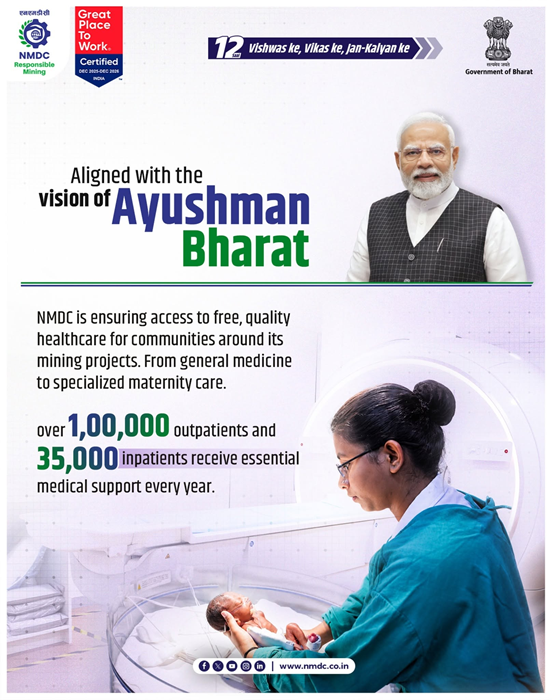 Ayushman Bharat: NMDC transforming lives across its mining regions